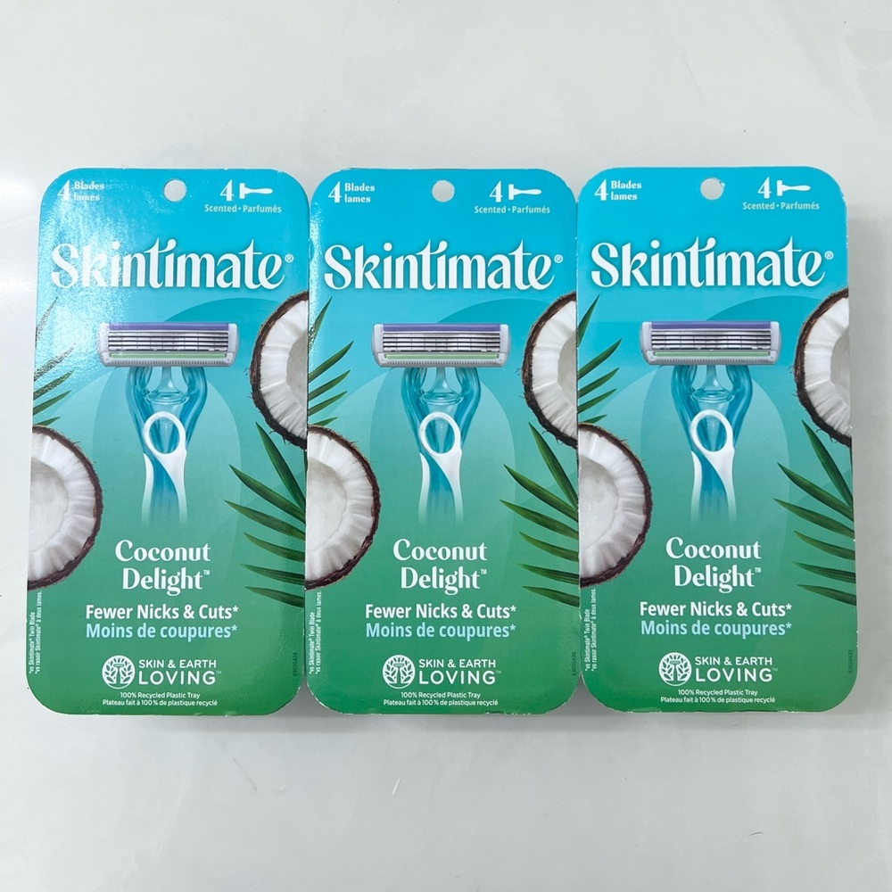 3 pack Schick Skintimate Disposable Razors COCONUT